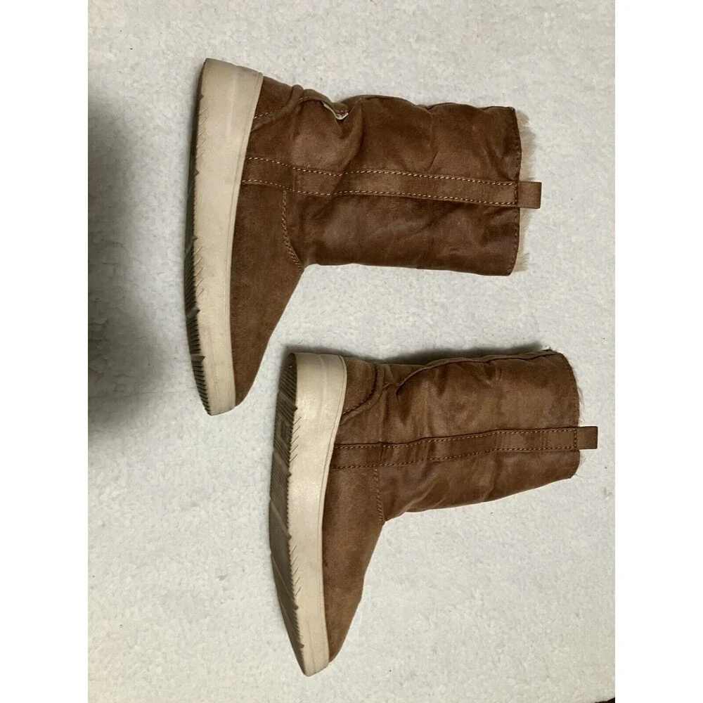 Zara girls suede fur Winter Fold Down boots!!  Size EU 34 US 2 Color Brown
